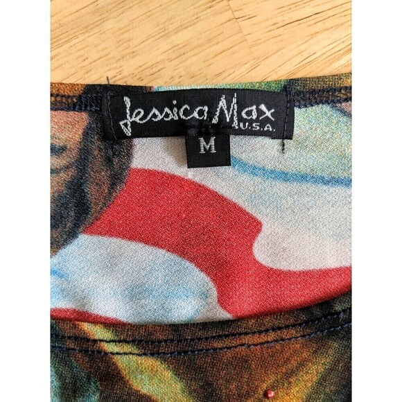 Jessica Max Vintage 90's Western Pinup pullover stretchy shirt  Size M - Picture 7 of 7